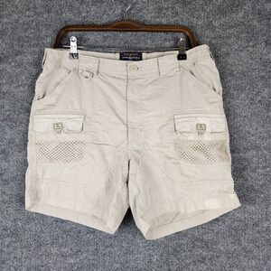 Hook & Tackle Shorts Mens Technical Fishing Gear Cargo Tan Beige Size 34